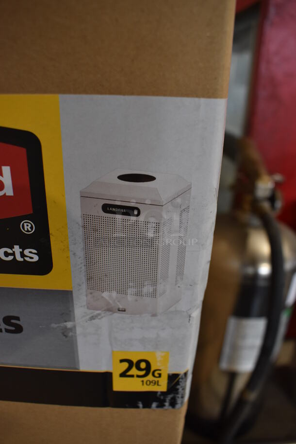 BRAND NEW IN BOX! Rubbermaid Silhouettes Metal Trash Can Shell. 21x21x34 - Image 1 of 7