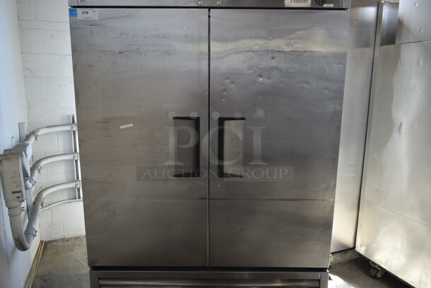 2013 True T-49F ENERGY STAR Stainless Steel Commercial 2 Door Reach In Freezer w/ Poly Coated Racks on Commercial Casters. 115 Volts, 1 Phase. Tested and Powers On But Does Not Get Cold - Image 7 of 8