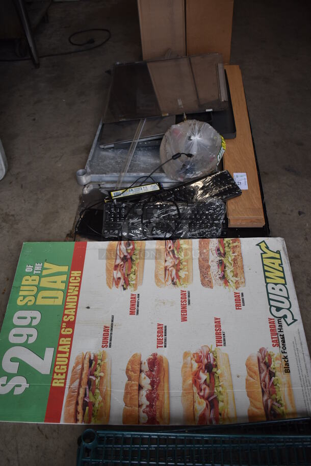 ALL ONE MONEY! Lot of Various Items Including Lid for Beverage Machine, Keyboards, Metal Panels - Image 1 of 6