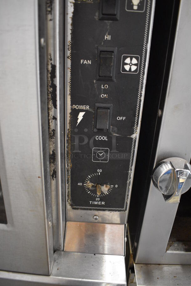 Royal RCOS-1 Stainless Steel Commercial Natural Gas Powered Full Size Convection Oven w/ View Through Door, Solid Door and Metal Racks on Metal Legs. 38x38x63 - Image 5 of 8
