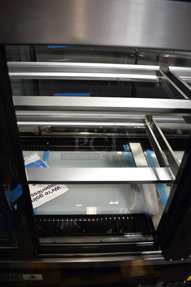 BRAND NEW SCRATCH AND DENT! Avantco 193BC72HCB Metal Commercial Floor Style Deli Display Case Merchandiser. See Pictures for Broken Glass. 110-120 Volts, 1 Phase. Tested and Working!  - Image 7 of 10