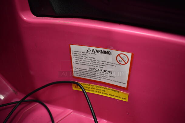 Pink Poly Electric Powered Single Seat Maserati Car. 28x48x18. Tested and Working! - Image 11 of 12