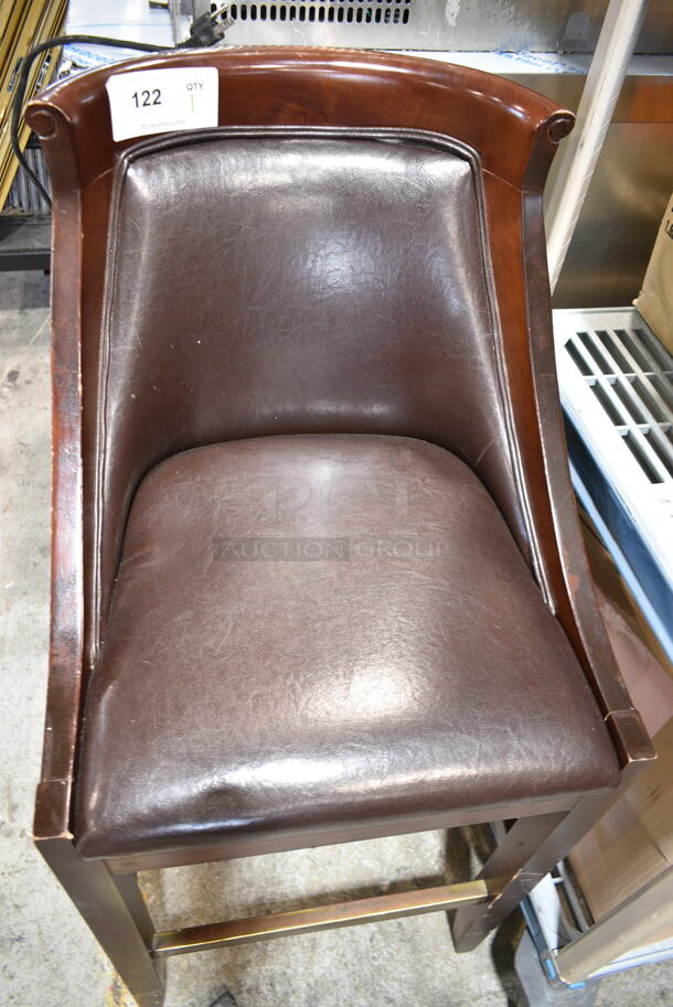 Brown Bar Height Chair.  - Image 2 of 5