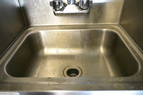 Regency 600HS17SP Stainless Steel Single Bay Wall Mount Sink w/ Faucet, Handles and Side Splash Guards. (kitchen) - Image 4 of 4