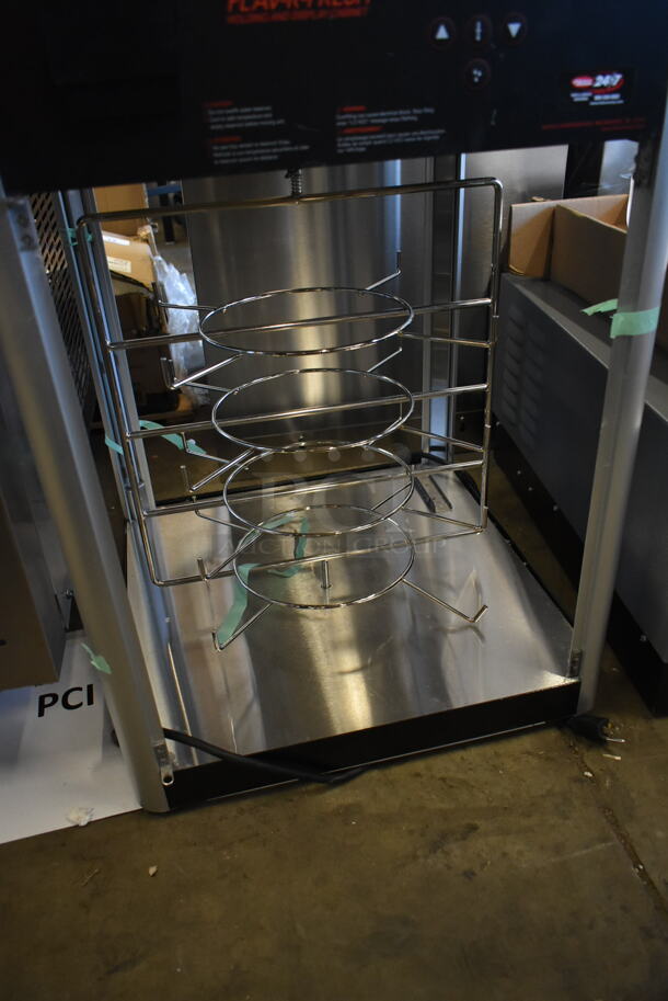 BRAND NEW SCRATCH AND DENT! Hatco FDWD-1 Stainless Steel Commercial Countertop Flav-R-Fresh Humidified Impulse Pizza / Hot Food Display Cabinet With 4 Tier Circle Rack. 120 Volts, 1 Phase. Tested and Working! - Image 4 of 5