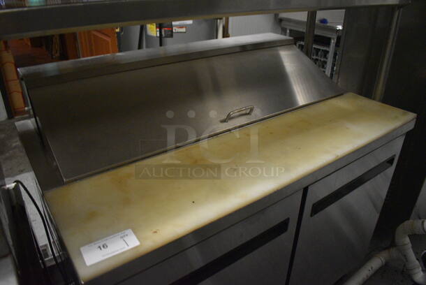 Arctic Air AST48R Stainless Steel Commercial Sandwich Salad Prep Table Bain Marie Mega Top on Commercial Casters. 115 Volts, 1 Phase. 48x30x44. Item Was in Working Condition on Last Day of Business. (kitchen) - Image 3 of 8