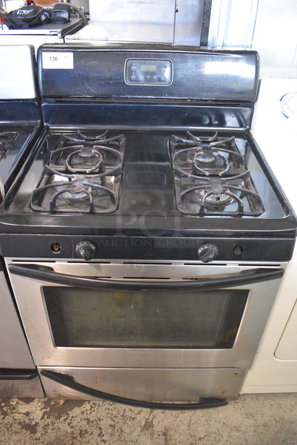 Frigidaire FGF337BCC Chrome Finish Natural Gas Powered 4 Burner Range w/ Oven. 30x26x47 - Image 1 of 9