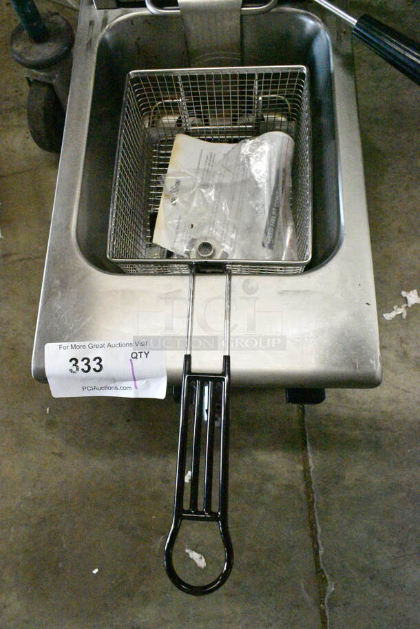 BRAND NEW SCRATCH AND DENT! 2024 Crosson EF-6V-2 Stainless Steel Commercial Countertop Electric Powered Single Bay Fryer w/ Fry Basket. 120 Volts, 1 Phase. - Image 4 of 7