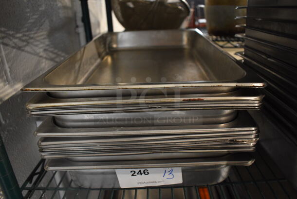 13 Stainless Steel Full Size Drop In Bins. 1/1x2.5. 13 Times Your Bid!