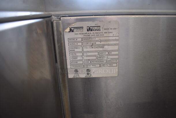 Silver King Model SKMWF44/C3 Stainless Steel Commercial Chest Freezer w/ Sliding Lids on Commercial Casters. 115 Volts, 1 Phase. 44x23.5x34. Tested and Powers On But Does Not Get Cold - Image 6 of 6