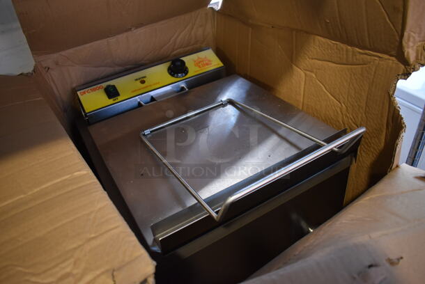 IN ORIGINAL BOX! Carnival King 382DFC1800 Stainless Steel Commercial Countertop Electric Powered Funnel Cake Fryer. 120 Volts, 1 Phase. 19x25x15 - Image 2 of 7