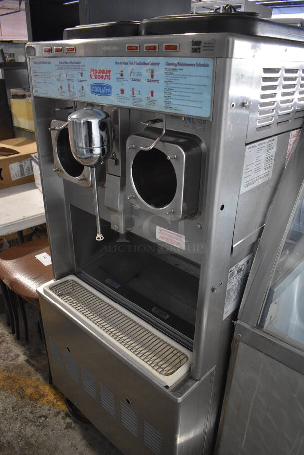 Taylor Model 342D-27 Stainless Steel Commercial Floor Style Air Cooled 2 Flavor Frozen Beverage Machine w/ Drink Mixer Attachment on Commercial Casters. 208-230 Volts, 1 Phase. 26x34x60 - Image 2 of 7