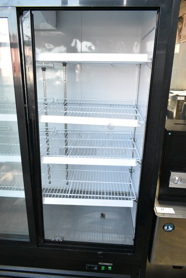 Yukon YGSM-72 Metal Commercial 3 Door Reach In Cooler Merchandiser w/ Poly Coated Racks. 115 Volts, 1 Phase. Tested and Working! - Image 3 of 8