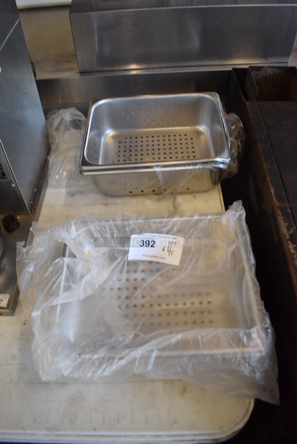 4 Stainless Steel 1/2 Size Perforated Drop In Bins. 1/2x2.5, 1/2x4. 4 Times Your Bid! - Image 4 of 4