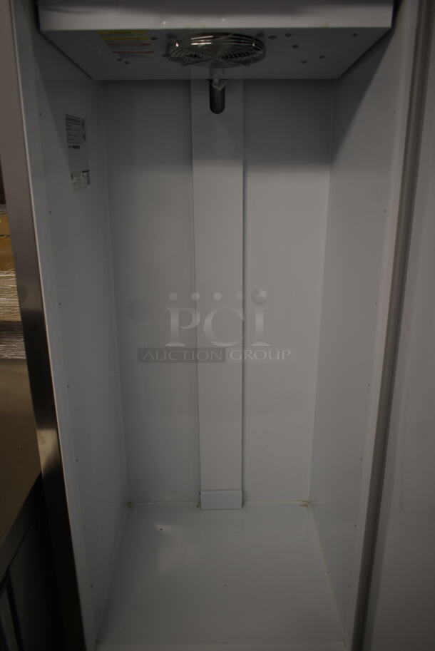 Beverage Air BHR12-1-SW Stainless Steel Commercial Single Door Reach In Cooler on Commercial Casters. 115 Volts, 1 Phase. Tested and Working!
 - Image 3 of 4