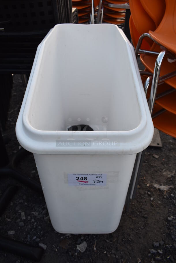 White Poly Ingredient Bin on Commercial Casters. 13x30x30 - Image 1 of 3