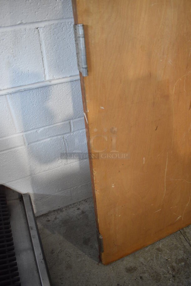 Wooden Door w/ Doorknob and 3 Hinges. 36x9x83 - Image 4 of 4