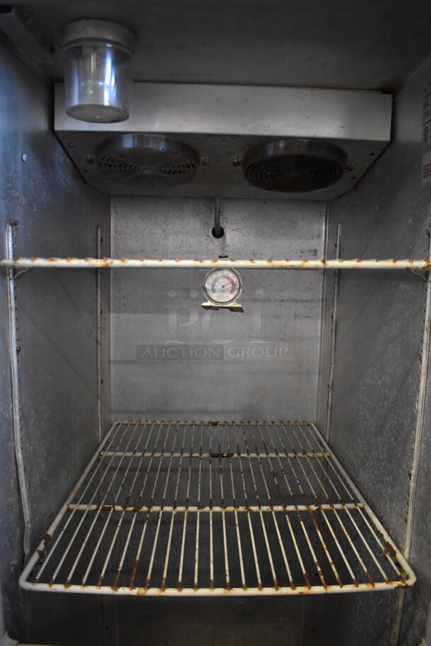 Continental 1R-SA-HD Stainless Steel Commercial 2 Half Size Door Reach In Cooler on Commercial Casters. 115 Volts, 1 Phase. 27x34x82. Tested and Working! - Image 7 of 9