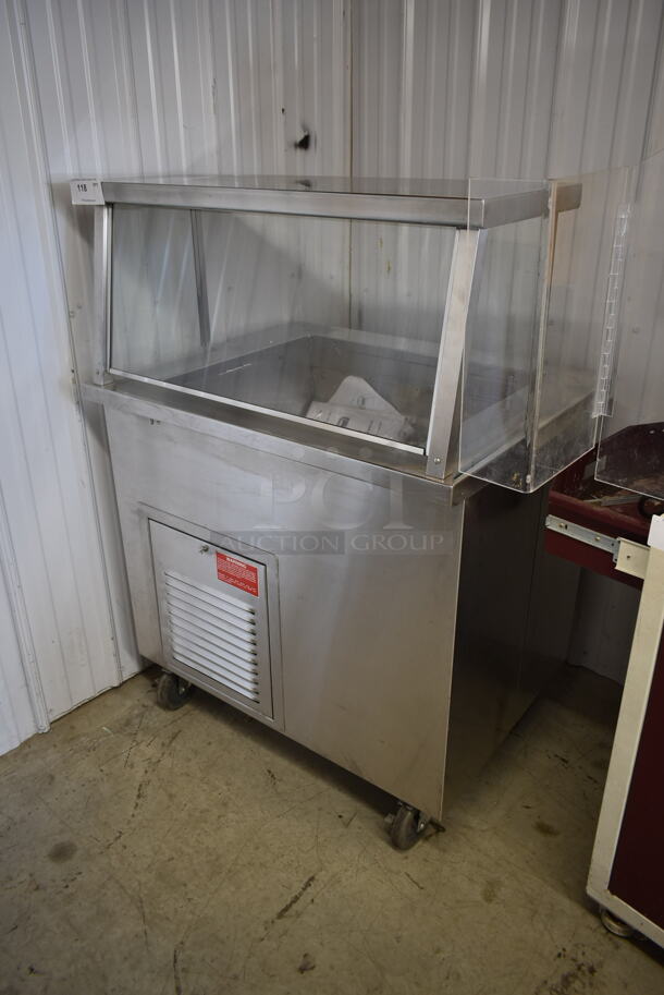 Multiteria CLSX-R-2 Stainless Steel Commercial Floor Style Electric Powered Steam Table w/ Sneeze Guard on Commercial Casters. 120 Volts, 1 Phase. Tested and Working! - Image 2 of 6