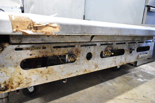 Imperial Stainless Steel Commercial Countertop Natural Gas Powered Flat Top Griddle.  - Image 3 of 5