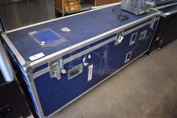 Blue Portable Case on Commercial Casters. 80x24x33
