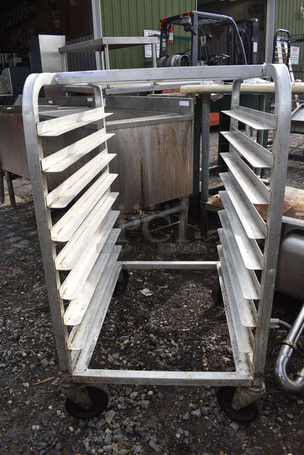 Metal Commercial Pan Transport Rack on Commercial Casters. 20.5x26.5x36