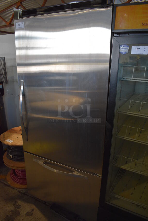 Stainless Steel Cooler Freezer Combo Unit. 36x26x82. Tested and Working!