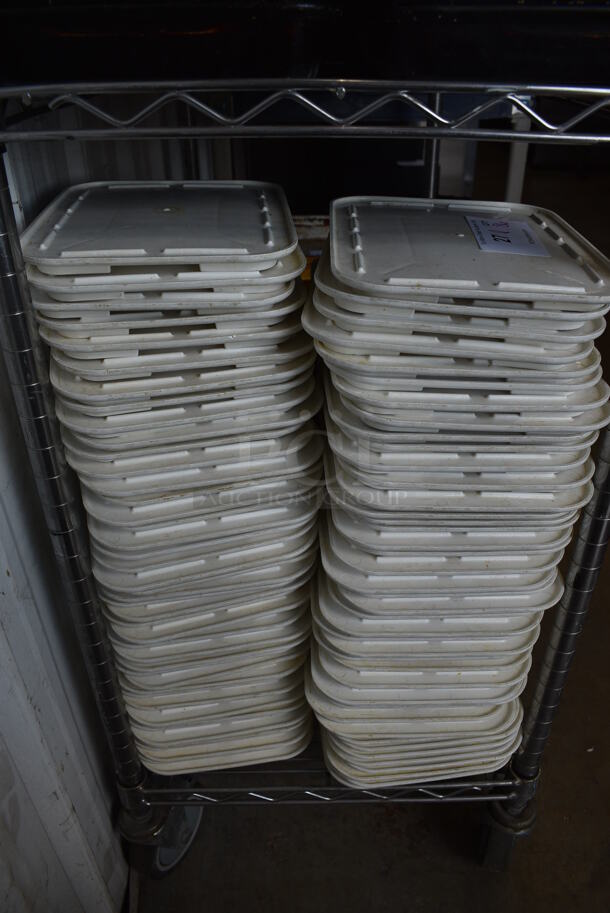 ALL ONE MONEY! Tier Lot of 86 White Poly Trays. 10x7.75x1