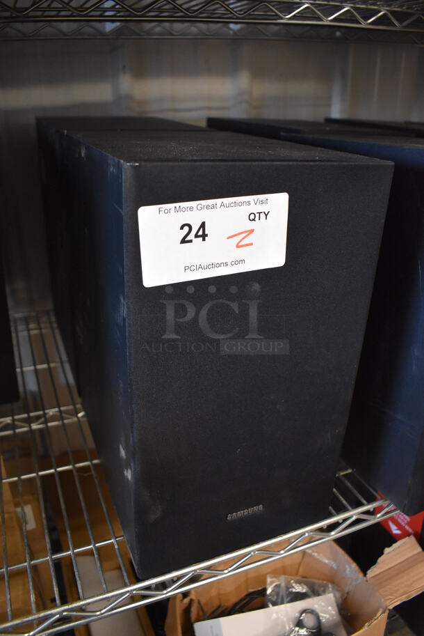 2 Samsung PS-WT55D Subwoofer Speakers. 110-120 Volts, 1 Phase. 8x11.5x14. 2 Times Your Bid! - Image 2 of 6