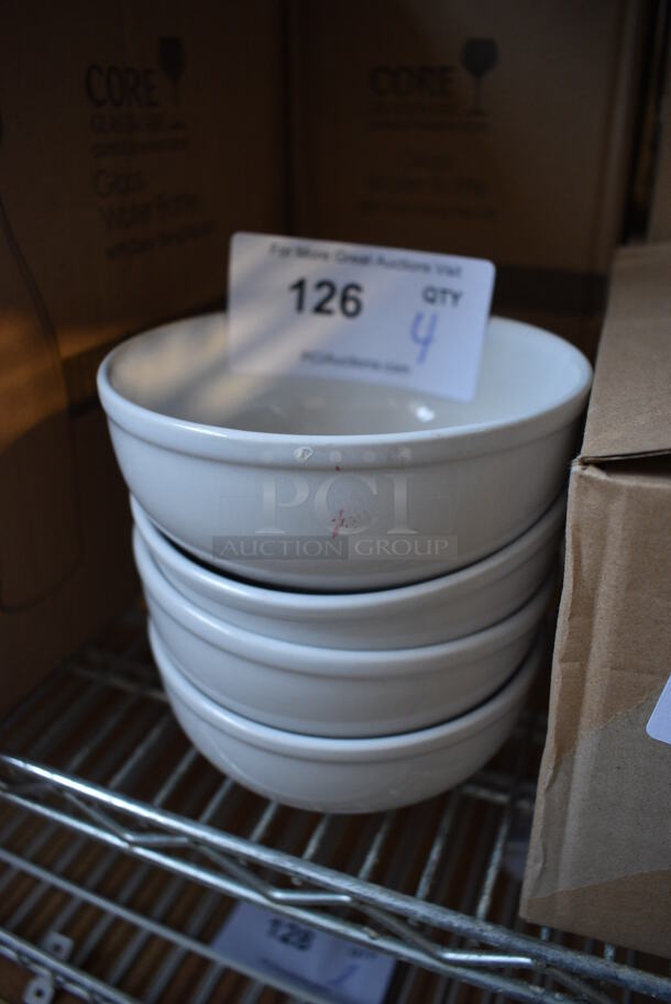 4 White Ceramic Bowls. 5.75x5.75x2.5. 4 Times Your Bid! - Image 2 of 2