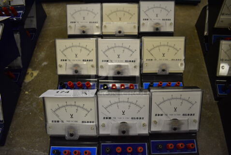 9 Globe EDM-19 Volt Meters in Blue. 9 Times Your Bid! (Main Building)