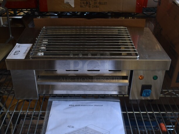 BRAND NEW! 2022 IBG-18 Stainless Steel Commercial Countertop BBQ Barbecue Grill. 110 Volts, 1 Phase. Tested and Working! - Image 1 of 4