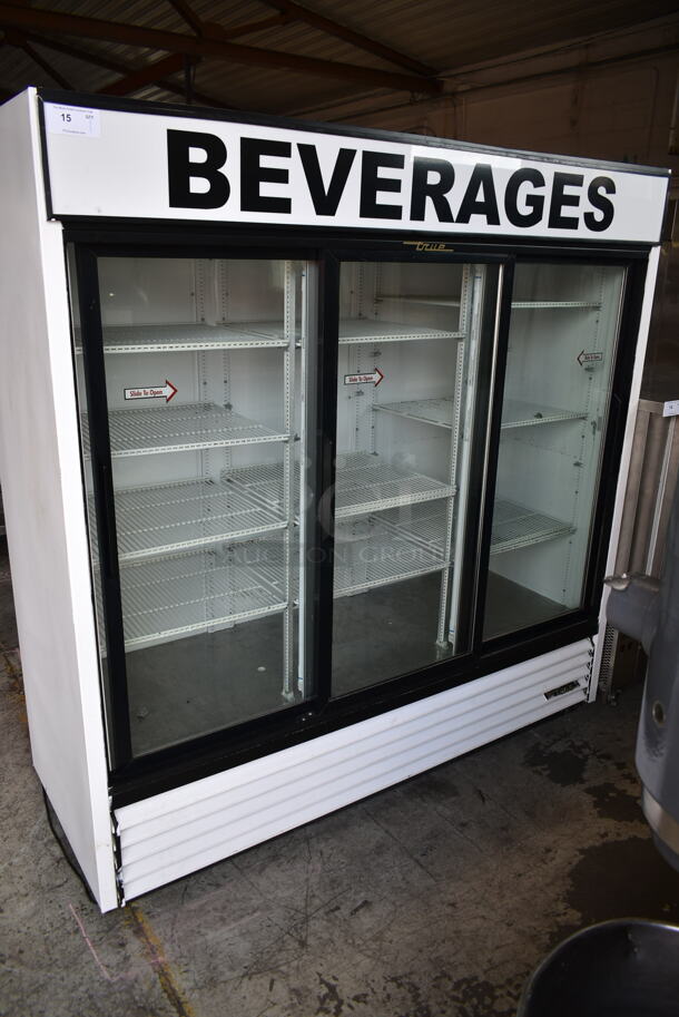 True GDM-69 Metal Commercial 3 Door Reach In Cooler Merchandiser w/ Poly Coated Racks. 115 Volts, 1 Phase. Tested and Working! - Image 1 of 12