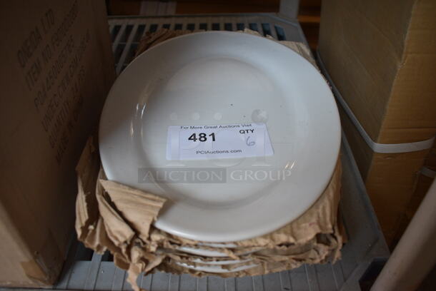 6 BRAND NEW! White Ceramic Oval Plates. 13.5x9.5x1.5. 6 Times Your Bid!