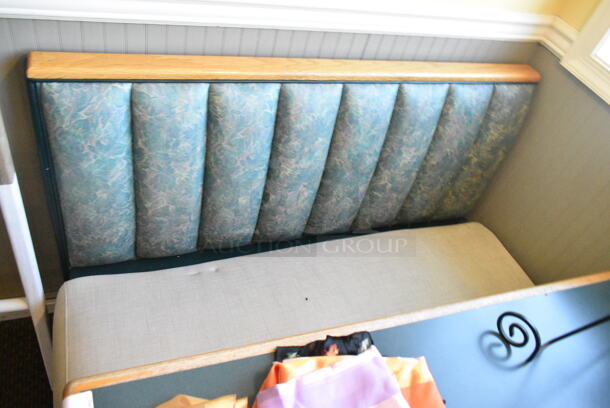 10 Green and Tan Booth Seats; Singles and Doubles. Does Not Include Contents or Tables. 10 Times Your Bid! BUYER MUST REMOVE: Bring Tools and Manpower Needed To Remove This Item. (booth room)  - Image 6 of 8