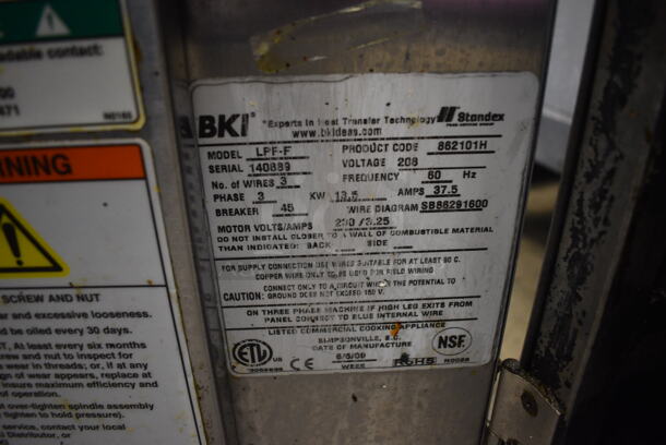 BKI LPF-F Stainless Steel Commercial Floor Style Electric Powered Pressure Fryer on Commercial Casters. 208 Volts, 3 Phase. 18.5x37.5x49 - Image 9 of 9