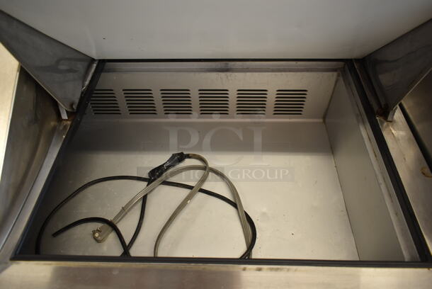 2016 Leader ESLM72S/C Stainless Steel Commercial Sandwich Salad Prep Table Bain Marie Mega Top on Commercial Casters. 115 Volts, 1 Phase. Cannot Test Due To Cut Power Cord - Image 7 of 10