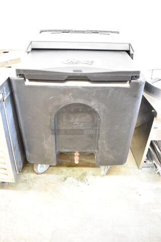 Choice 176ICBN125 Black Poly Insulated Portable Ice Cart on Commercial Casters. 