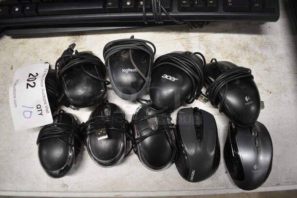 ALL ONE MONEY! Lot of 10 Various Computer Mice! - Image 3 of 3