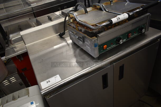 Advance Tabco Stainless Steel Commercial Counter w/ Back Splash and 2 Doors on Commercial Casters. - Image 2 of 5