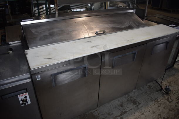 2013 True Model TSSU-72-16 Stainless Steel Commercial Sandwich Salad Prep Table Bain Marie Mega Top on Commercial Casters. 115 Volts, 1 Phase. 72x30x43. Tested and Working! - Image 9 of 9