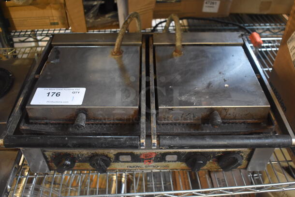 Nuova Simonelli Stainless Steel Commercial Countertop Double Panini Press Grill.  Tested and Working! - Image 1 of 5