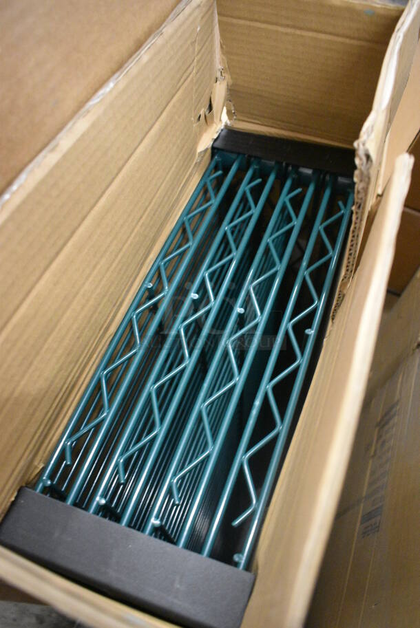 ALL ONE MONEY! Lot of 4 BRAND NEW IN BOX! Focus Green Finish Wire Shelves. 42x18x1.5 - Image 2 of 3