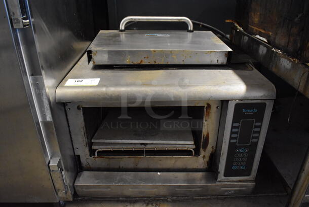 Turbochef Tornado NGCD Stainless Steel Commercial Countertop Electric Powered Rapid Cook Oven. Door and Side Panels Need To Be Reattached. 26x24x19