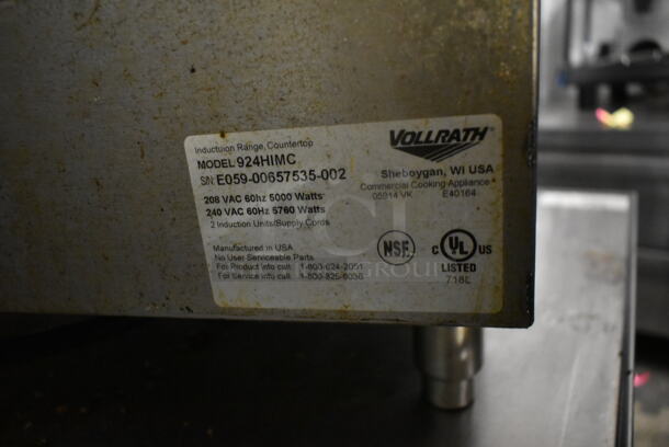 Vollrath 924HIMC Stainless Steel Commercial Countertop Electric Powered 4 Burner Induction Range. 208/240 Volts. - Image 5 of 5