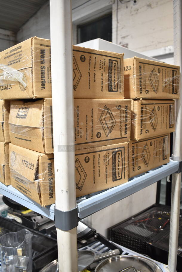 12 Boxes of 6 BRAND NEW! Rubbermaid FG201P00AMBR Amber Poly 1/9 Size Drop In Bins. 1/9x4. 12 Times Your Bid! - Image 5 of 7