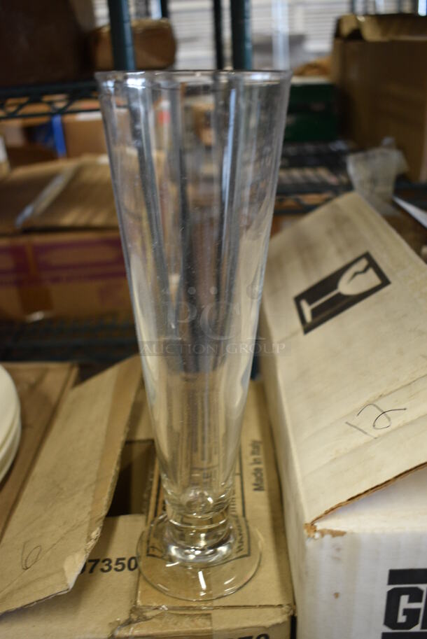 6 BRAND NEW IN BOX! Anchor Empire Pilsner Glasses. 3x3x9.5. 6 Times Your Bid!