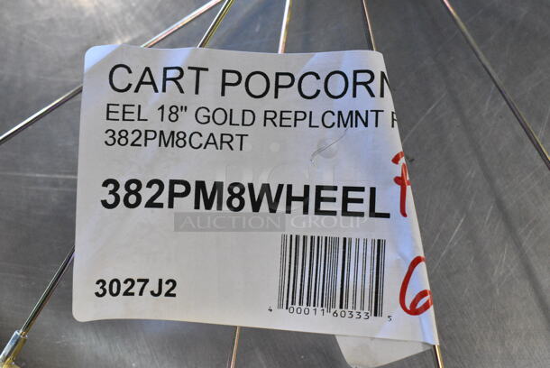 6 BRAND NEW SCRATCH AND DENT! Carnival King 382PM8WHEEL Replacement 18" Wheel for PM8CART 8 oz. Popcorn Popper Carts. 6 Times Your Bid!  - Image 3 of 3