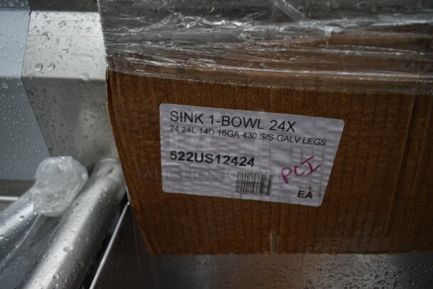 BRAND NEW SCRATCH AND DENT! Steelton 522US12424 24" 16-Gauge Stainless Steel One Compartment Commercial Utility Sink - 24" x 24" x 14" Bowl - Image 4 of 4