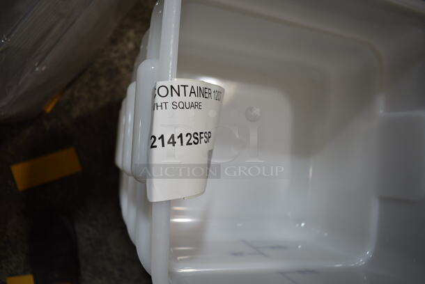 Lot of 6 BRAND NEW SCRATCH AND DENT! Cambro 21412SFSP CamSquares® 12 Qt. White Square Polyethylene Food Storage Container - Image 5 of 5